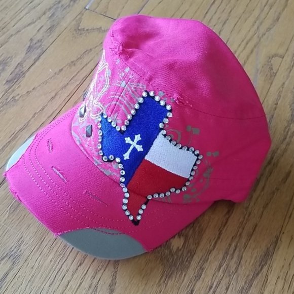 Pink Distressed Texas Cader Hat